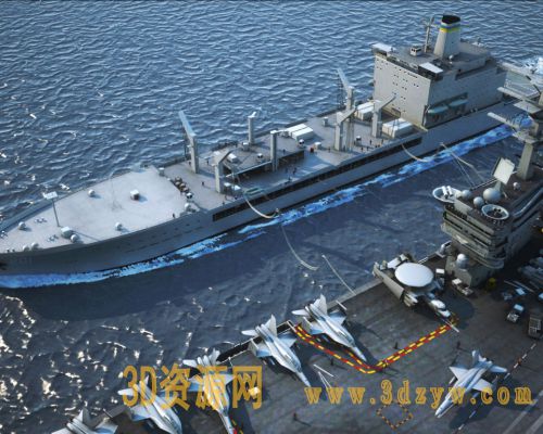 尼米兹号航母模型与帕塔克森特号补给舰模型