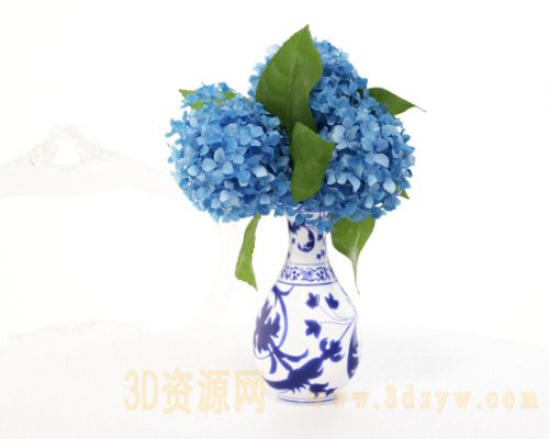 花瓶花卉3d模型