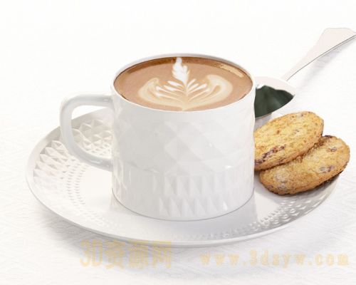 咖啡饼干 早餐模型