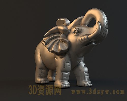 招财大象雕塑模型