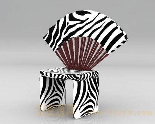 扇形艺术斑马纹椅子3d模型