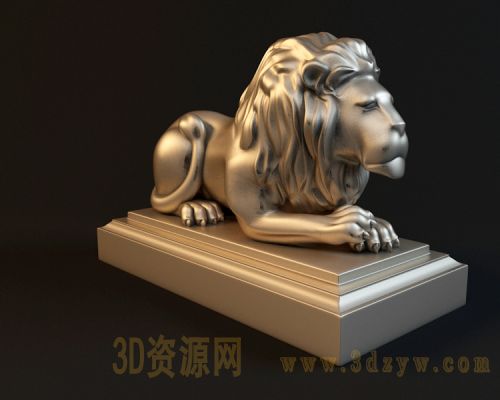 狮子雕塑模型 
