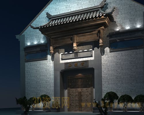 中式古建门头模型