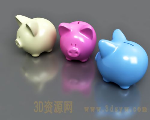 可爱小猪存钱罐3d模型