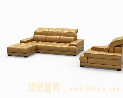 雅度-美室添-3539-薄皮沙发3d模型