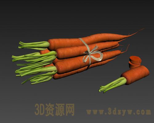 蔬菜模型 胡萝卜3d模型