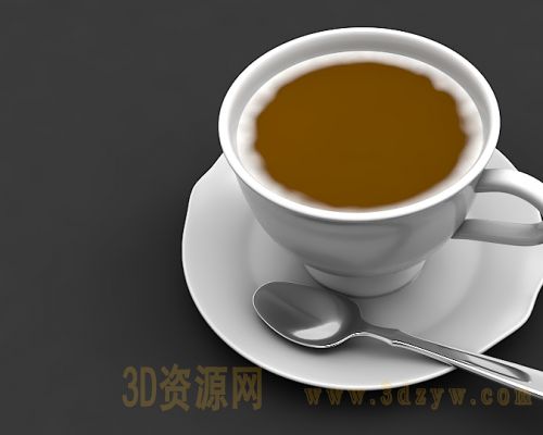 咖啡杯3d模型 勺子模型