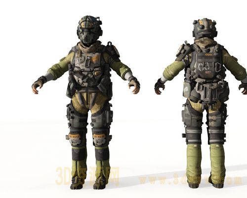 士兵模型 游戏人物模型 游戏士兵人物 战士