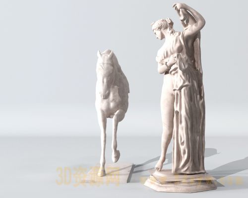 欧式人物马雕塑模型摆件 西方人物雕像