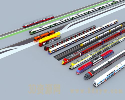 高铁模型 轻轨地铁 火车模型 动车3d模型