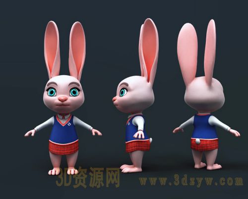 卡通兔子模型 兔子3d模型
