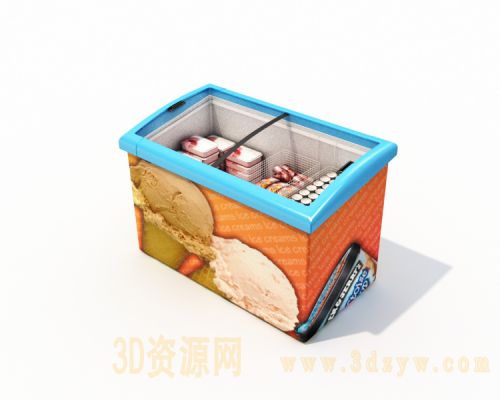 冰激凌柜模型 冰柜模型