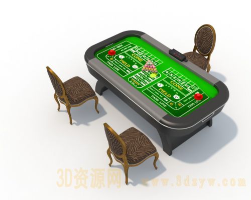 赌博桌3d模型 筹码模型
