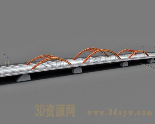 松原市宁江区彩虹桥模型 桥3d模型