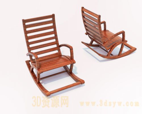 躺椅3d模型 摇摇椅模型 中式摇椅模型