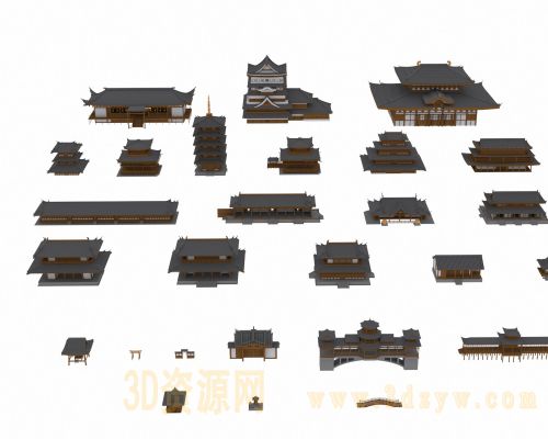 古代建筑 宫殿 太和殿 日本江户城 秦宫 秦皇宫 仿古建筑模型 古代房子模型