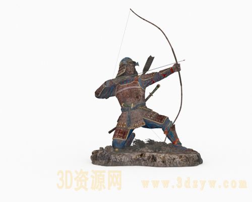 古代士兵雕塑模型