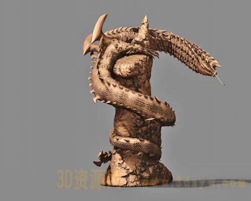 蛇王龙雕塑手办模型 蛇王龙手办模型 3D打印雕塑模型