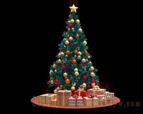 圣诞树模型 圣诞礼物 圣诞礼盒模型