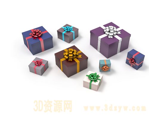 礼盒模型 礼物包装盒
