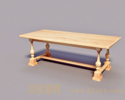 长餐桌模型 桌子3d模型