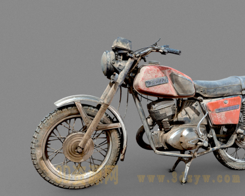 PBR 高品质旧摩托车模型 代步工具 写实摩托车