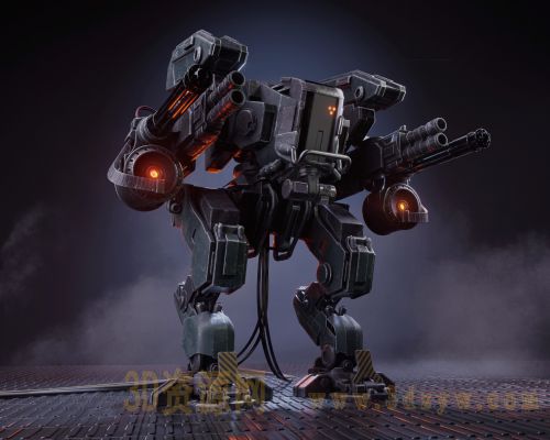 PBR高品质战争机器 科幻机器人模型 装甲 写实未来机器人 武装机甲 战争机器人模型