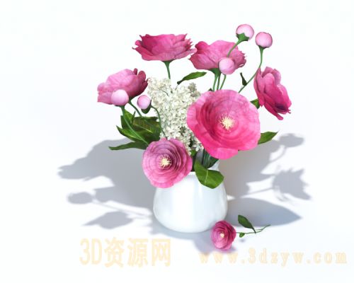 花卉花瓶模型