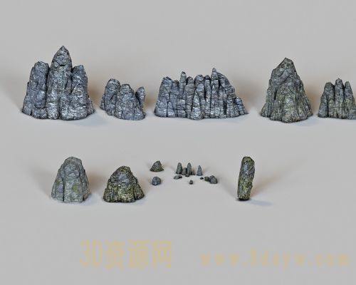 山石石头模型 岩石 石块