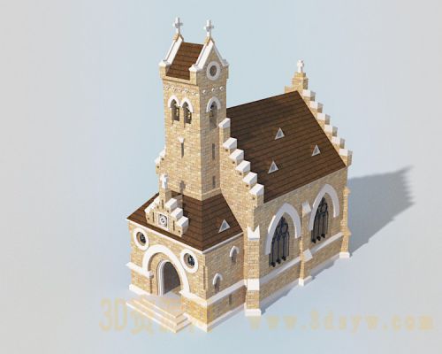 西方教堂模型 欧式建筑