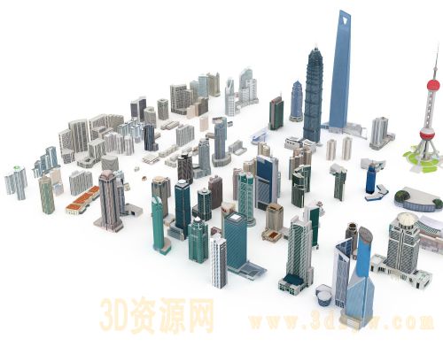 城市建筑模型 低模高楼 大厦 标志性建筑 地标建筑