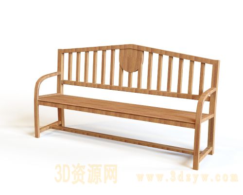 木长椅模型 长条椅3d模型