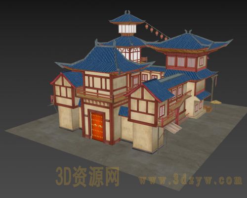 游戏场景模型 古建筑模型