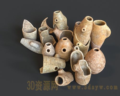 陶瓷瓷器模型 文物陶器模型 文物碎片 古董