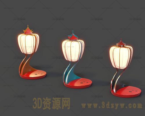 艺术台灯模型 中式台灯