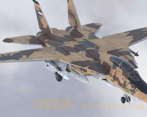 格鲁曼F‑14A雄猫Tomcat双发双座可变后掠翼舰载战斗机带驾驶舱挂载装备